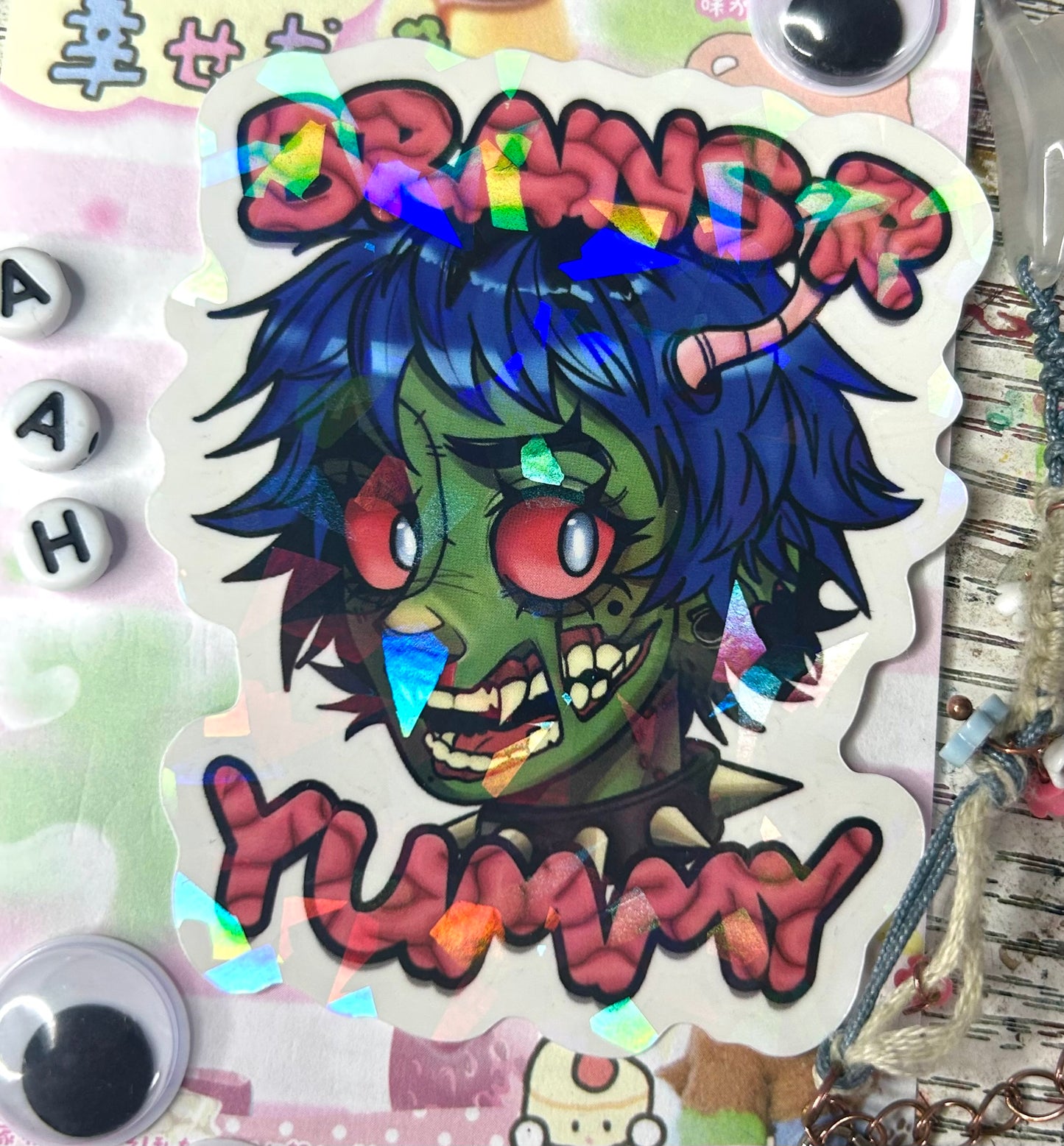Broken Glass Zombie Mickey Sticker