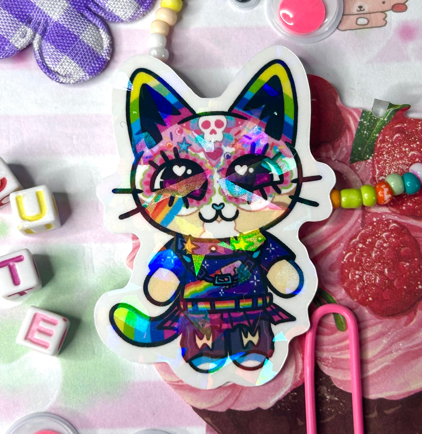Broken Glass Zelda & Juno Cat Sticker