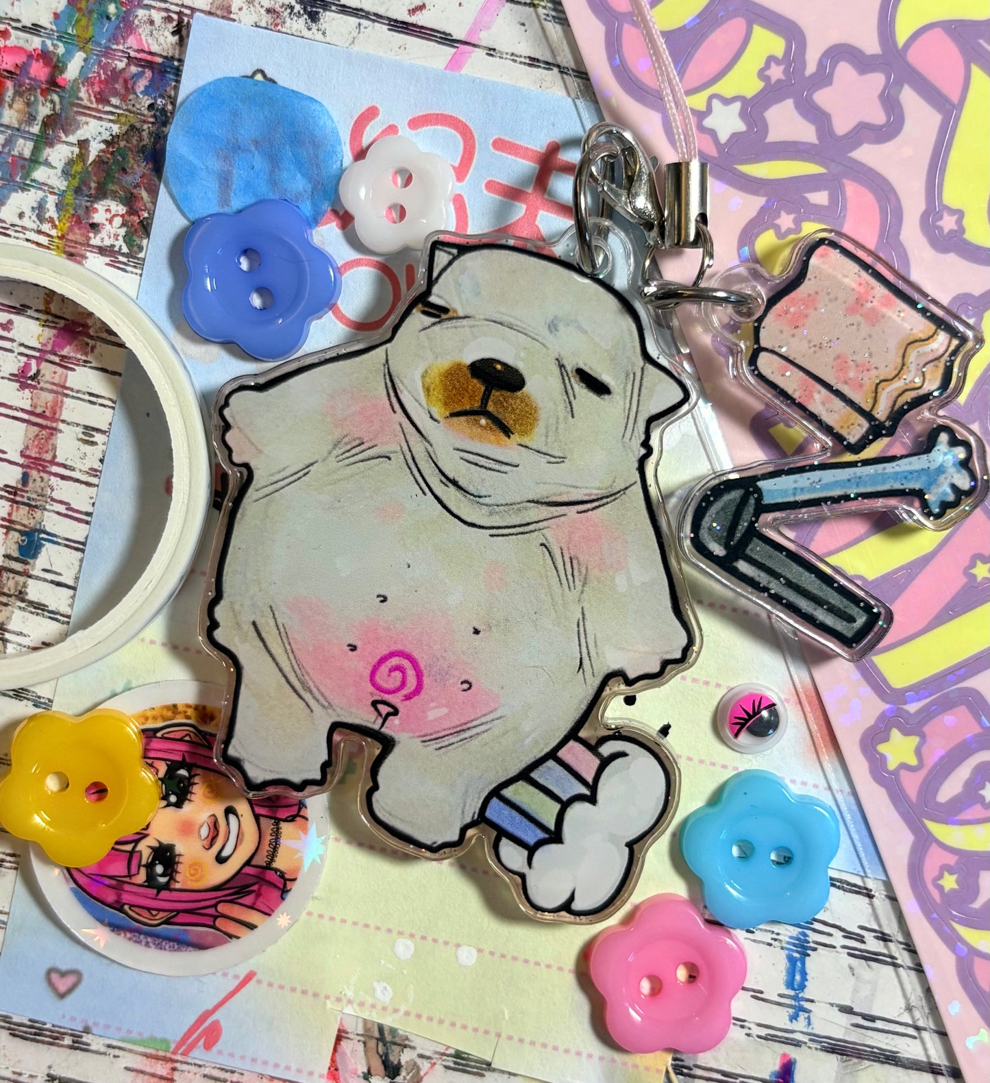 Pibble Acrylic 2-Piece Keychain