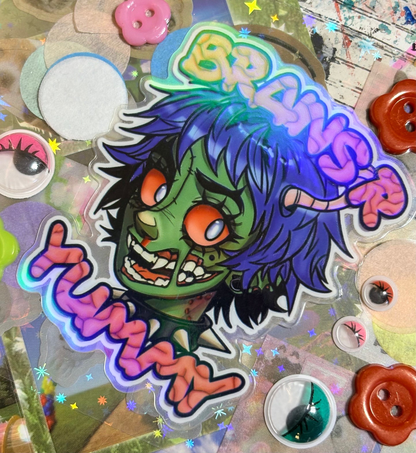Clear PET Vinyl Zombie Mickey Sticker